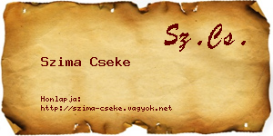 Szima Cseke névjegykártya